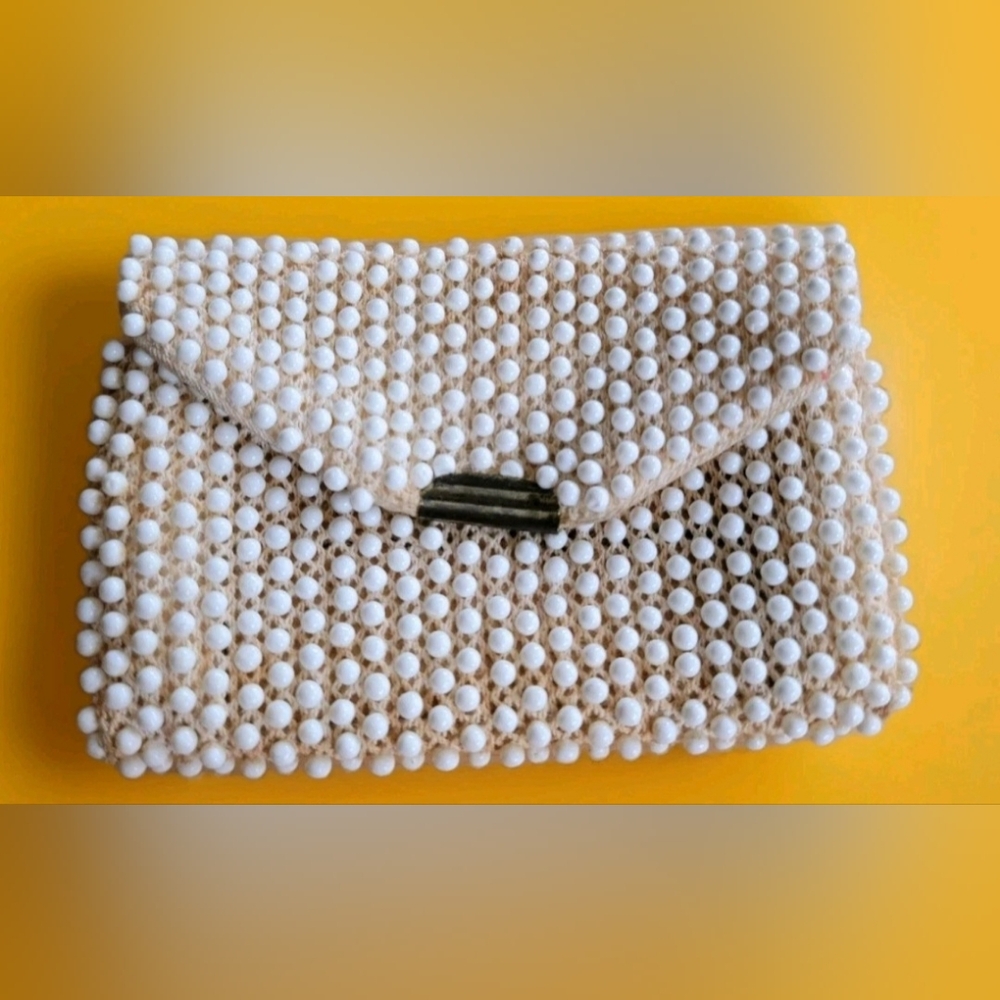 Chic Pearl Beaded Clutch